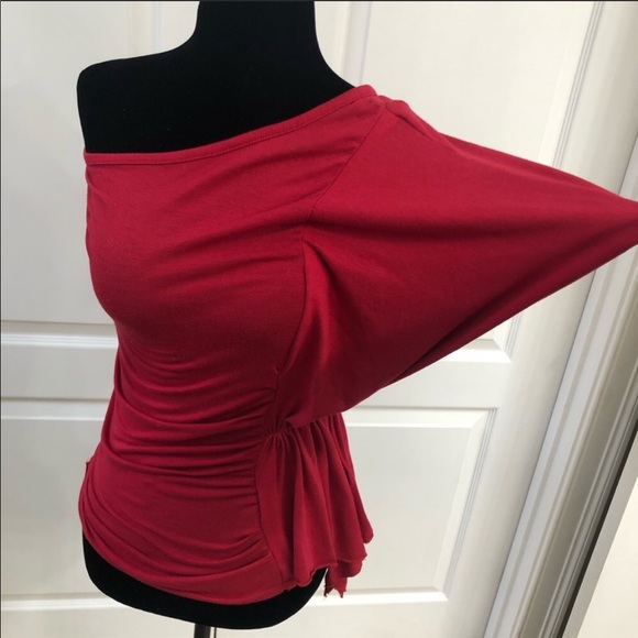 Say Anything One Shoulder Red Blouse - Picture 5 of 8